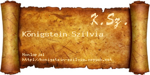 Königstein Szilvia névjegykártya