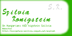 szilvia konigstein business card
